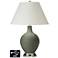 White Empire Table Lamp - 2 Outlets and USB in Deep Lichen Green
