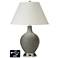 White Empire Table Lamp - 2 Outlets and USB in Gauntlet Gray