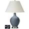 White Empire Table Lamp - 2 Outlets and USB in Granite Peak
