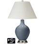 White Empire Table Lamp - 2 Outlets and USB in Granite Peak