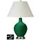 White Empire Table Lamp - 2 Outlets and USB in Greens