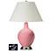 White Empire Table Lamp - 2 Outlets and USB in Haute Pink