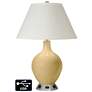 White Empire Table Lamp - 2 Outlets and USB in Humble Gold