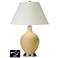 White Empire Table Lamp - 2 Outlets and USB in Humble Gold