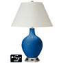 White Empire Table Lamp - 2 Outlets and USB in Hyper Blue