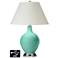 White Empire Table Lamp - 2 Outlets and USB in Larchmere