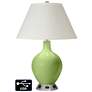 White Empire Table Lamp - 2 Outlets and USB in Lime Rickey