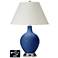 White Empire Table Lamp - 2 Outlets and USB in Monaco Blue