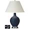 White Empire Table Lamp - 2 Outlets and USB in Naval