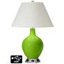 White Empire Table Lamp - 2 Outlets and USB in Neon Green
