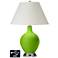 White Empire Table Lamp - 2 Outlets and USB in Neon Green