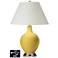 White Empire Table Lamp - 2 Outlets and USB in Nugget