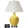 White Empire Table Lamp - 2 Outlets and USB in Nugget