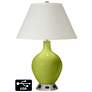 White Empire Table Lamp - 2 Outlets and USB in Parakeet