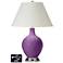 White Empire Table Lamp - 2 Outlets and USB in Passionate Purple