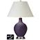 White Empire Table Lamp - 2 Outlets and USB in Quixotic Plum