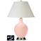White Empire Table Lamp - 2 Outlets and USB in Rose Pink