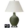 White Empire Table Lamp - 2 Outlets and USB in Secret Garden