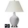 White Empire Table Lamp - 2 Outlets and USB in Swanky Gray