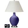 White Empire Table Lamp - 2 Outlets and USB in Valiant Violet