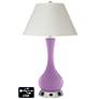 White Empire Vase Lamp - 2 Outlets and 2 USBs in African Violet