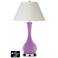 White Empire Vase Lamp - 2 Outlets and 2 USBs in African Violet