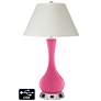 White Empire Vase Lamp - 2 Outlets and 2 USBs in Blossom Pink