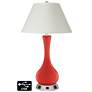 White Empire Vase Lamp - 2 Outlets and 2 USBs in Cherry Tomato