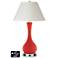 White Empire Vase Lamp - 2 Outlets and 2 USBs in Cherry Tomato