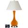 White Empire Vase Lamp - 2 Outlets and 2 USBs in Cinnamon Spice