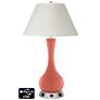 White Empire Vase Lamp - 2 Outlets and 2 USBs in Coral Reef