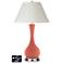 White Empire Vase Lamp - 2 Outlets and 2 USBs in Coral Reef