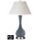 White Empire Vase Lamp - 2 Outlets and 2 USBs in Granite Peak