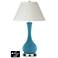 White Empire Vase Lamp - 2 Outlets and 2 USBs in Great Falls