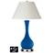 White Empire Vase Lamp - 2 Outlets and 2 USBs in Hyper Blue