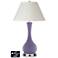 White Empire Vase Lamp - 2 Outlets and 2 USBs in Purple Haze