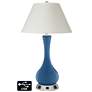 White Empire Vase Lamp - 2 Outlets and 2 USBs in Regatta Blue