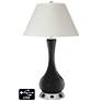 White Empire Vase Lamp - 2 Outlets and 2 USBs in Tricorn Black