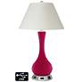 White Empire Vase Lamp - 2 Outlets and USB in French Burgundy