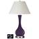 White Empire Vase Lamp - 2 Outlets and USB in Quixotic Plum
