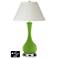White Empire Vase Lamp - 2 Outlets and USB in Rosemary Green