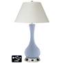 White Empire Vase Table Lamp - 2 Outlets and 2 USBs in Blue Sky