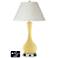 White Empire Vase Table Lamp - 2 Outlets and 2 USBs in Butter Up
