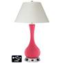 White Empire Vase Table Lamp - 2 Outlets and 2 USBs in Eros Pink
