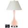 White Empire Vase Table Lamp - 2 Outlets and 2 USBs in Linen