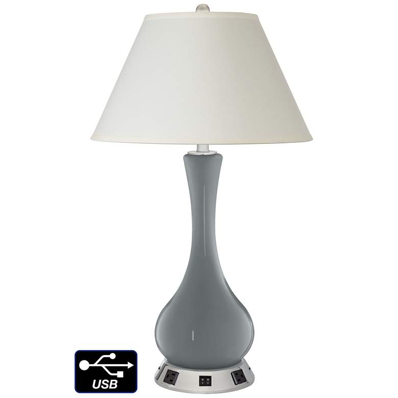Image 1 White Empire Vase Table Lamp - 2 Outlets and 2 USBs in Software