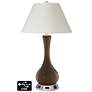 White Empire Vase Table Lamp - 2 Outlets and USB in Carafe