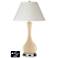 White Empire Vase Table Lamp - 2 Outlets and USB in Colonial Tan