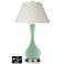 White Empire Vase Table Lamp - 2 Outlets and USB in Grayed Jade