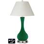 White Empire Vase Table Lamp - 2 Outlets and USB in Greens